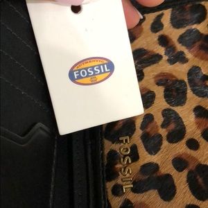 Leopard Print Fossil Wallet. Brand New.